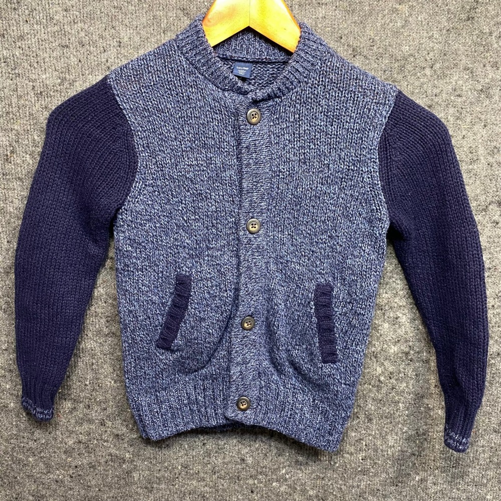Baby Gap Toddler Boys Blue Marled Knit Button Front Cardigan Sweater 4T 987851